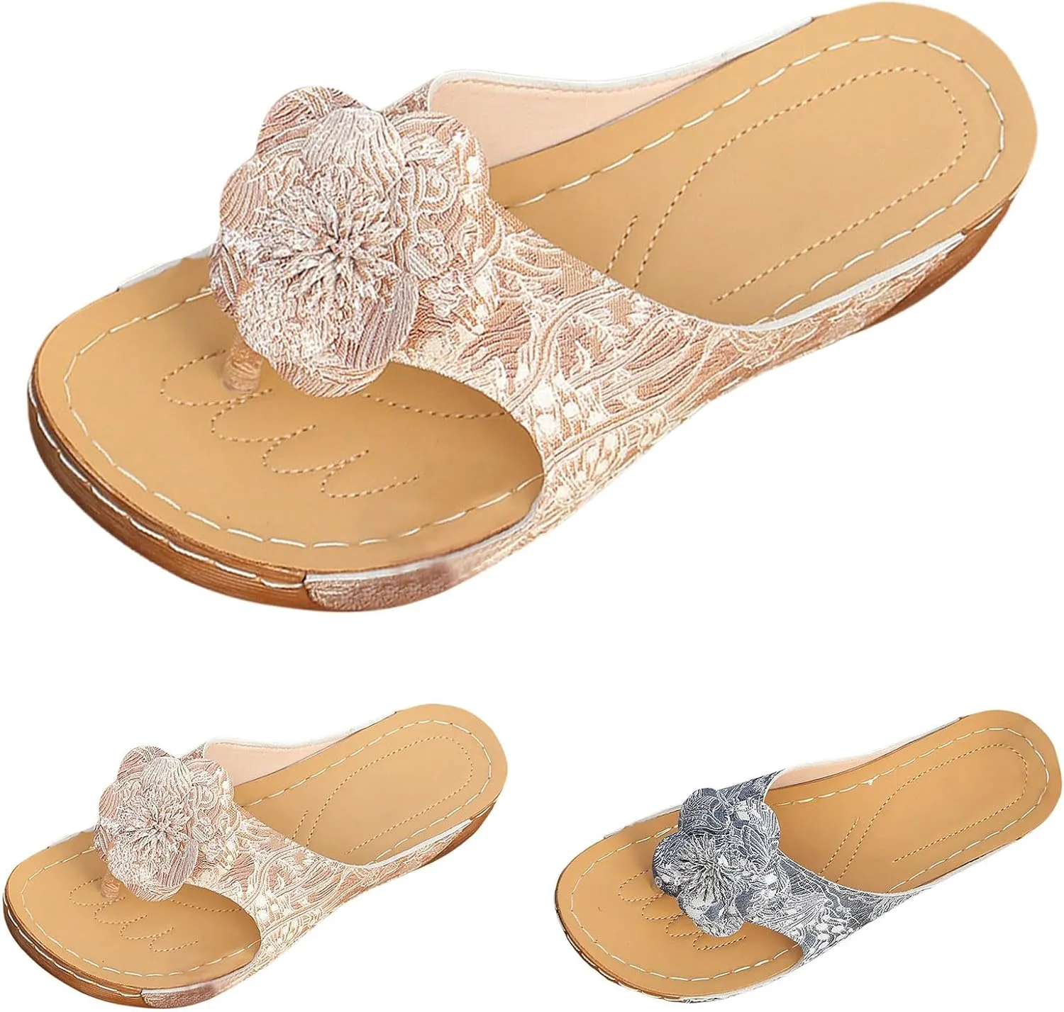 Fashion Thick Bottom Sandals for Women Slip On Wedge Sandal Comfortable Shoes Arch Support Casual Sandals