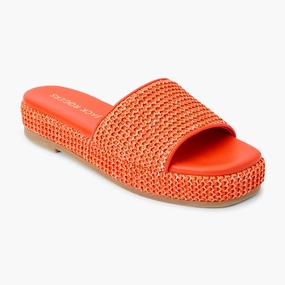 Contoured Foot Shape Bay Raffia Flatform Sandal