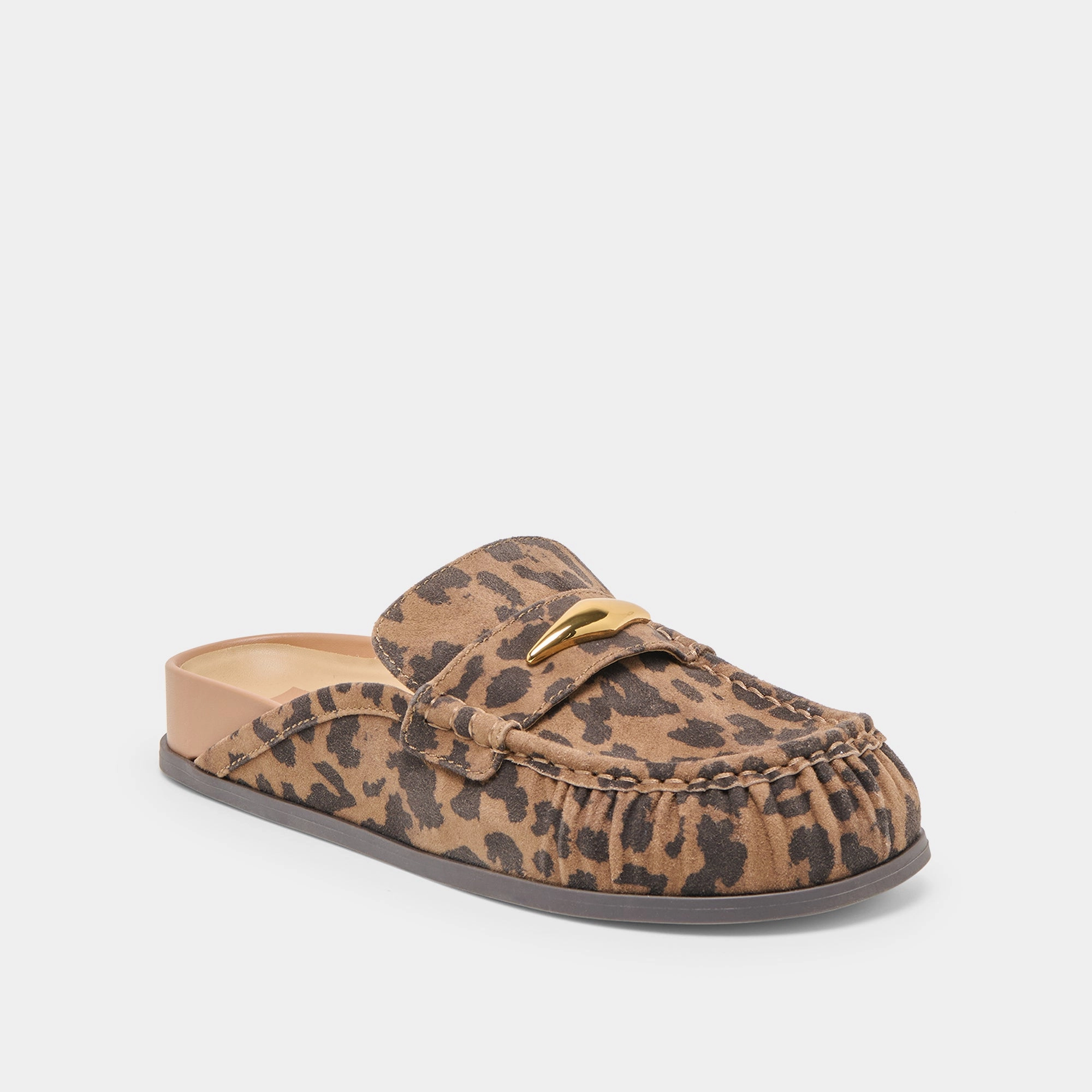 Modern Design JODERO FLATS BROWN LEOPARD PRINTED SUEDE