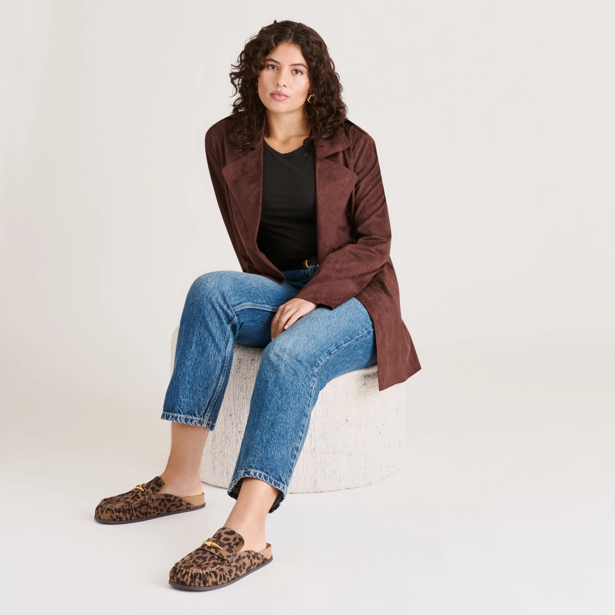 Sea Path JODERO FLATS BROWN LEOPARD PRINTED SUEDE