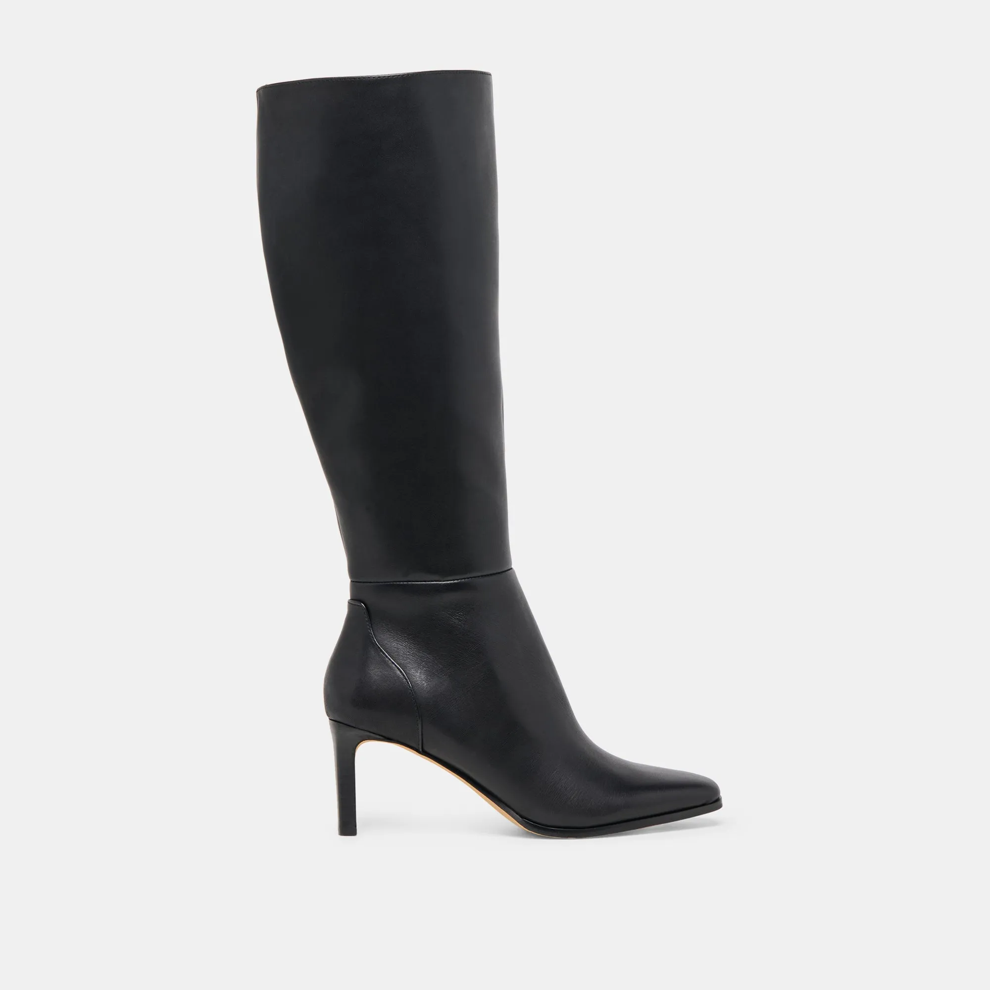 All Weather City Walking EMMI WIDE CALF BOOTS BLACK LEATHER