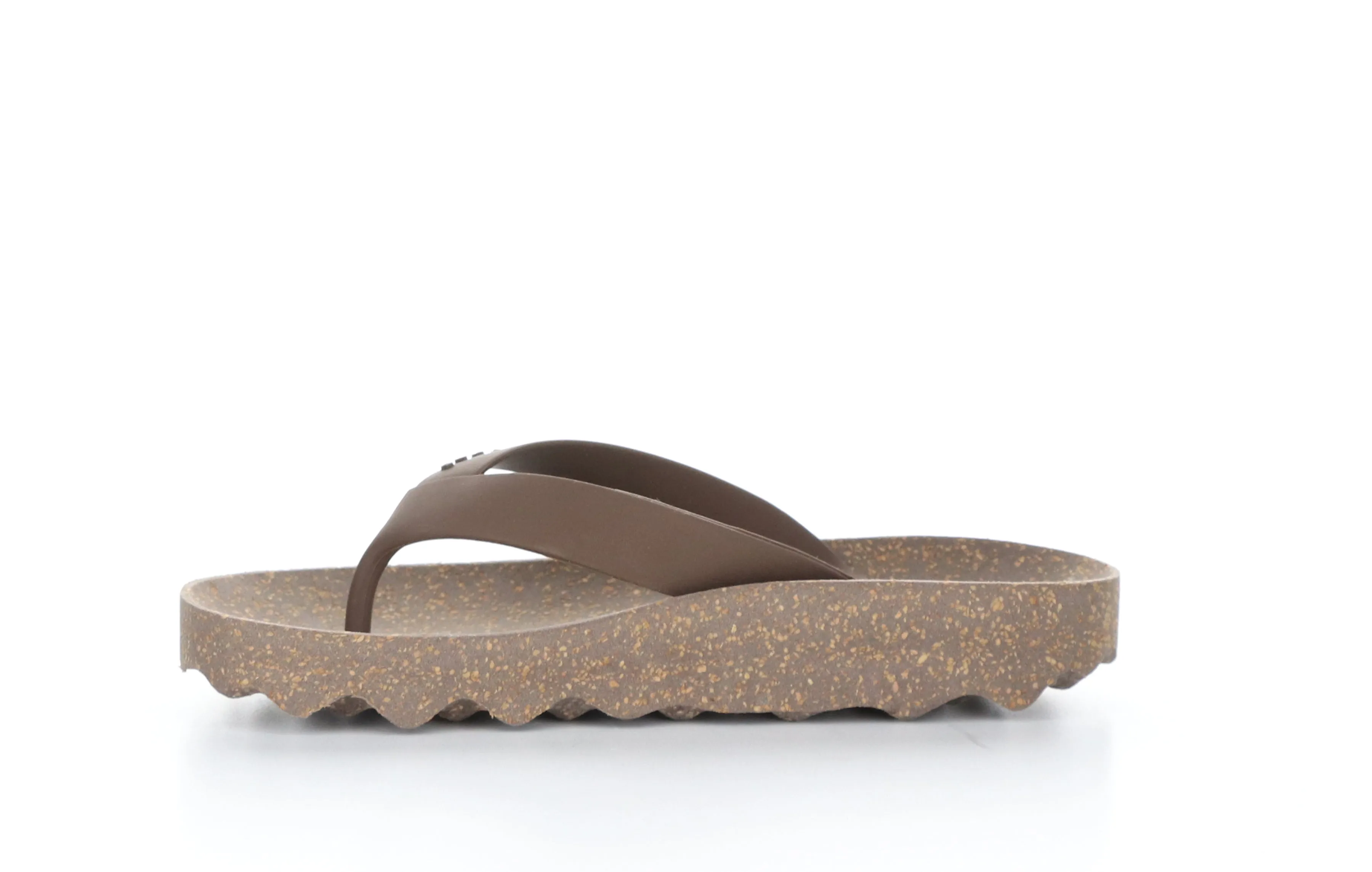 FEEL_L Brown Rubber Strap Casual Flip-Flops|FEEL_L Tong en Style Casual in Marron