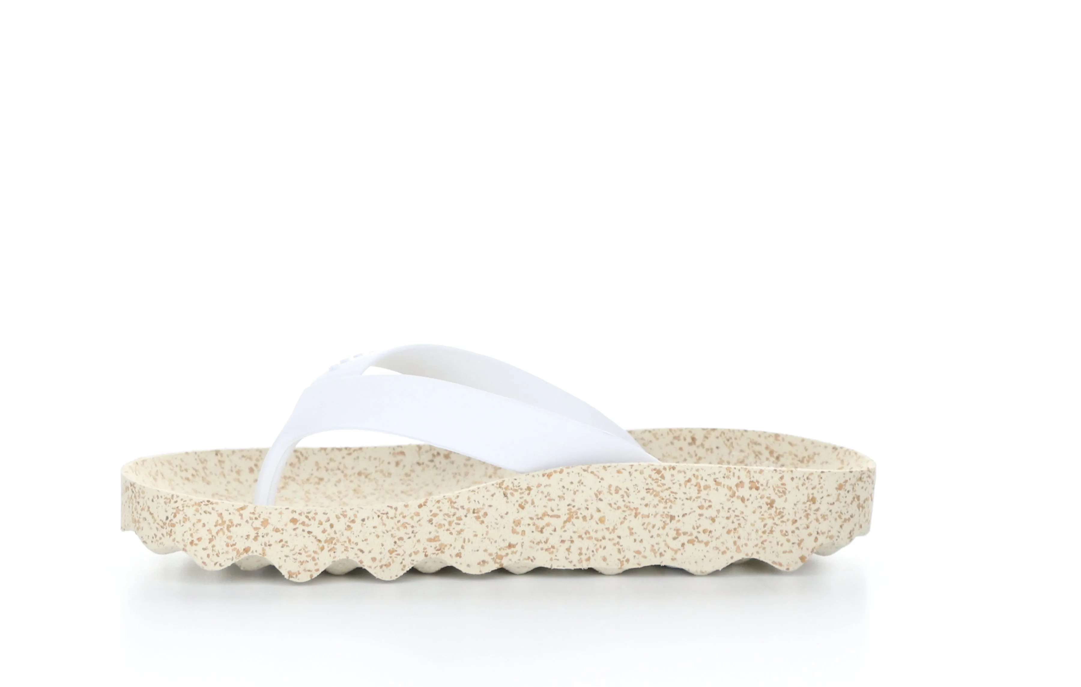FEEL_L White Rubber Strap Casual Flip-Flops|FEEL_L Tong en Style Casual in Blanc