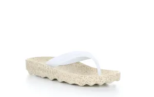 FEEL_L White Rubber Strap Casual Flip-Flops|FEEL_L Tong en Style Casual in Blanc