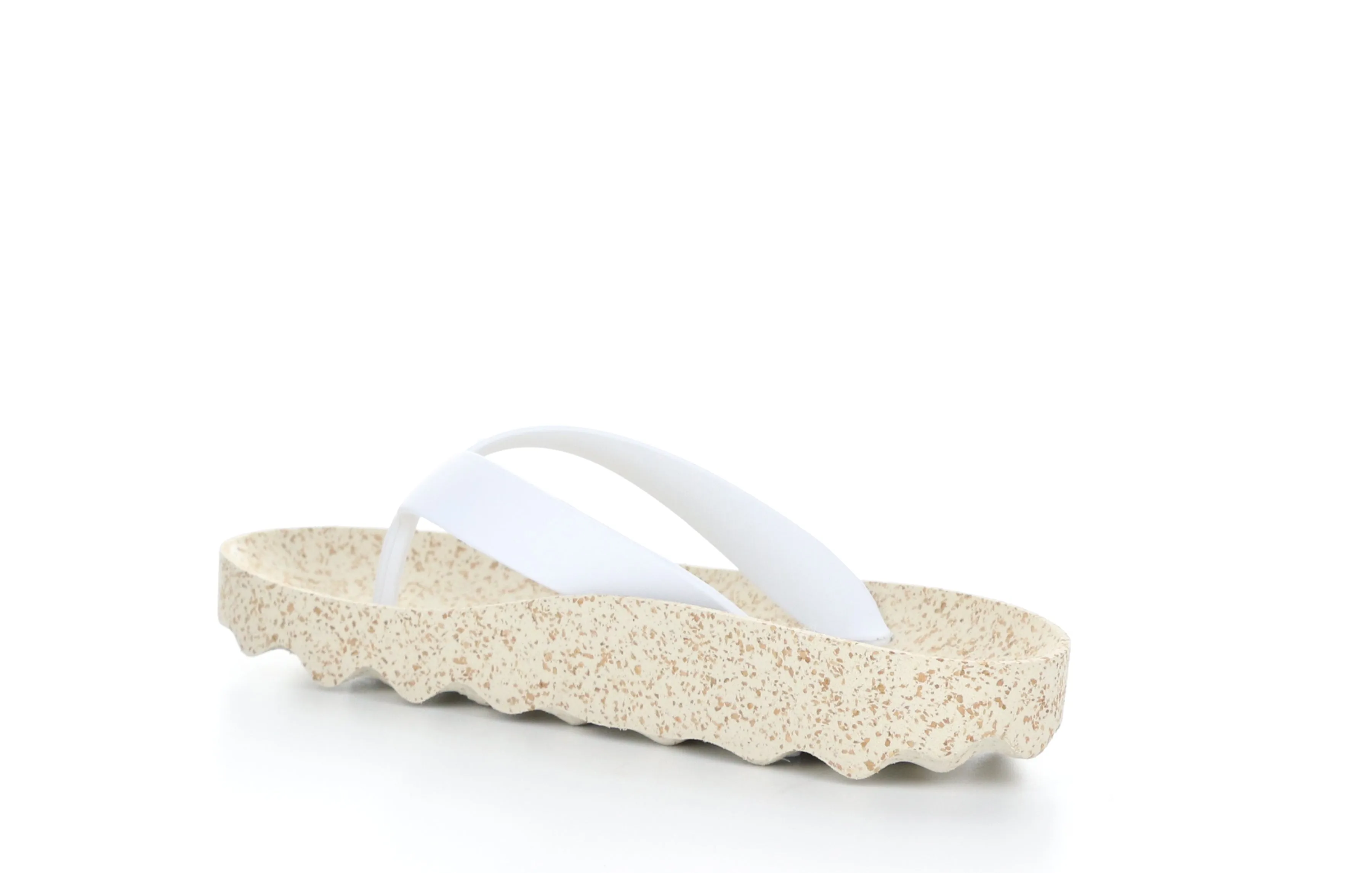 FEEL_L White Rubber Strap Casual Flip-Flops|FEEL_L Tong en Style Casual in Blanc
