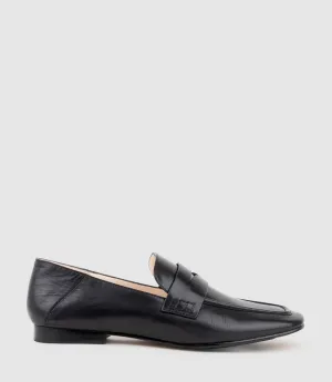 FINLAY Moccasin with Collapsible Back in Black Calf