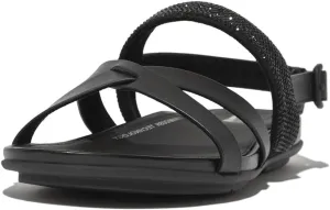 FitFlop Womens Gracie Crystal Embellished Leather Slingback Sandals