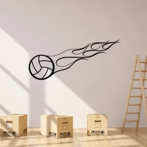 Flaming Volleyball Wall Decal