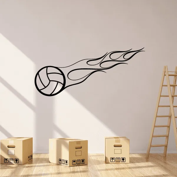 Flaming Volleyball Wall Decal