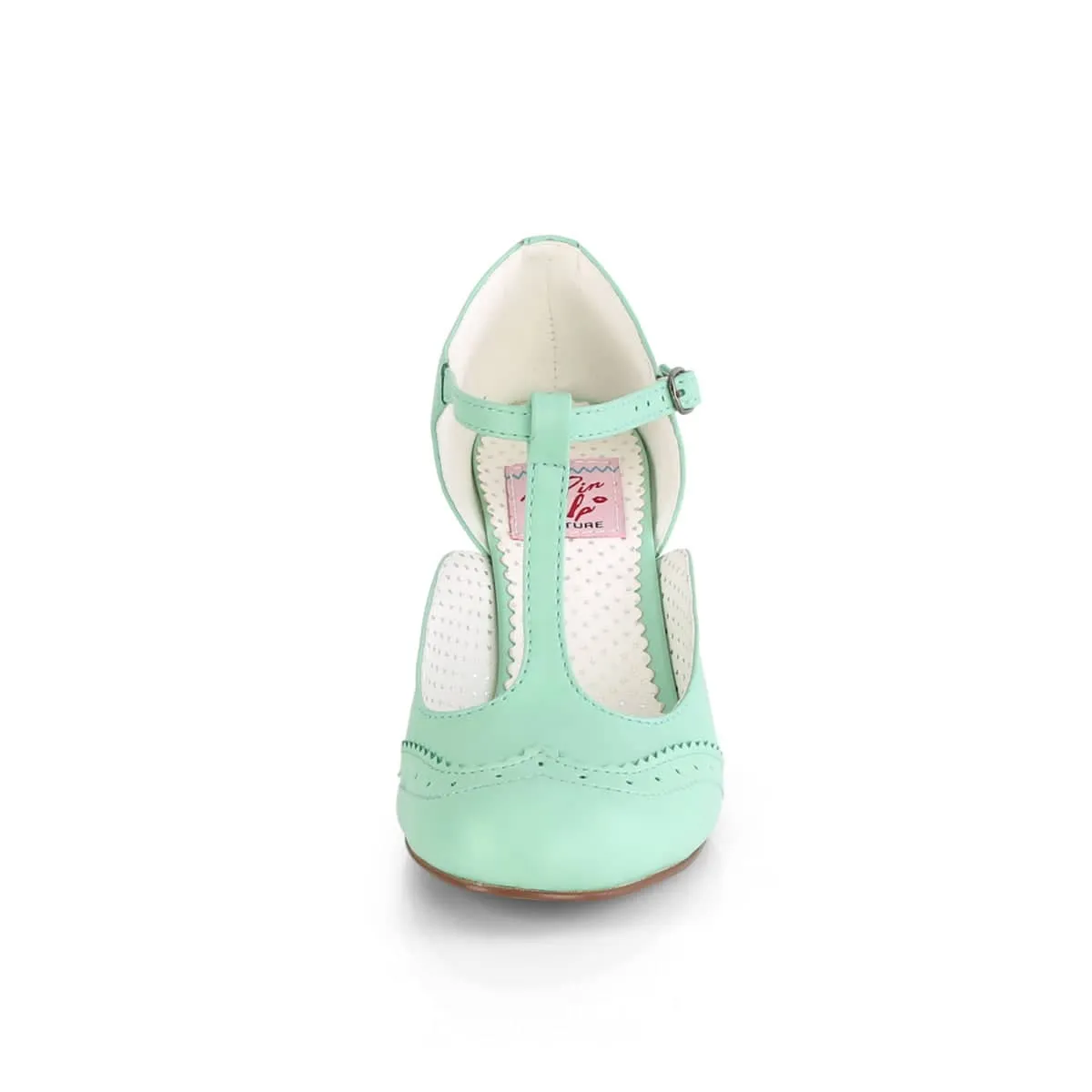 Flapper 26 Mint Green Kitten Heels