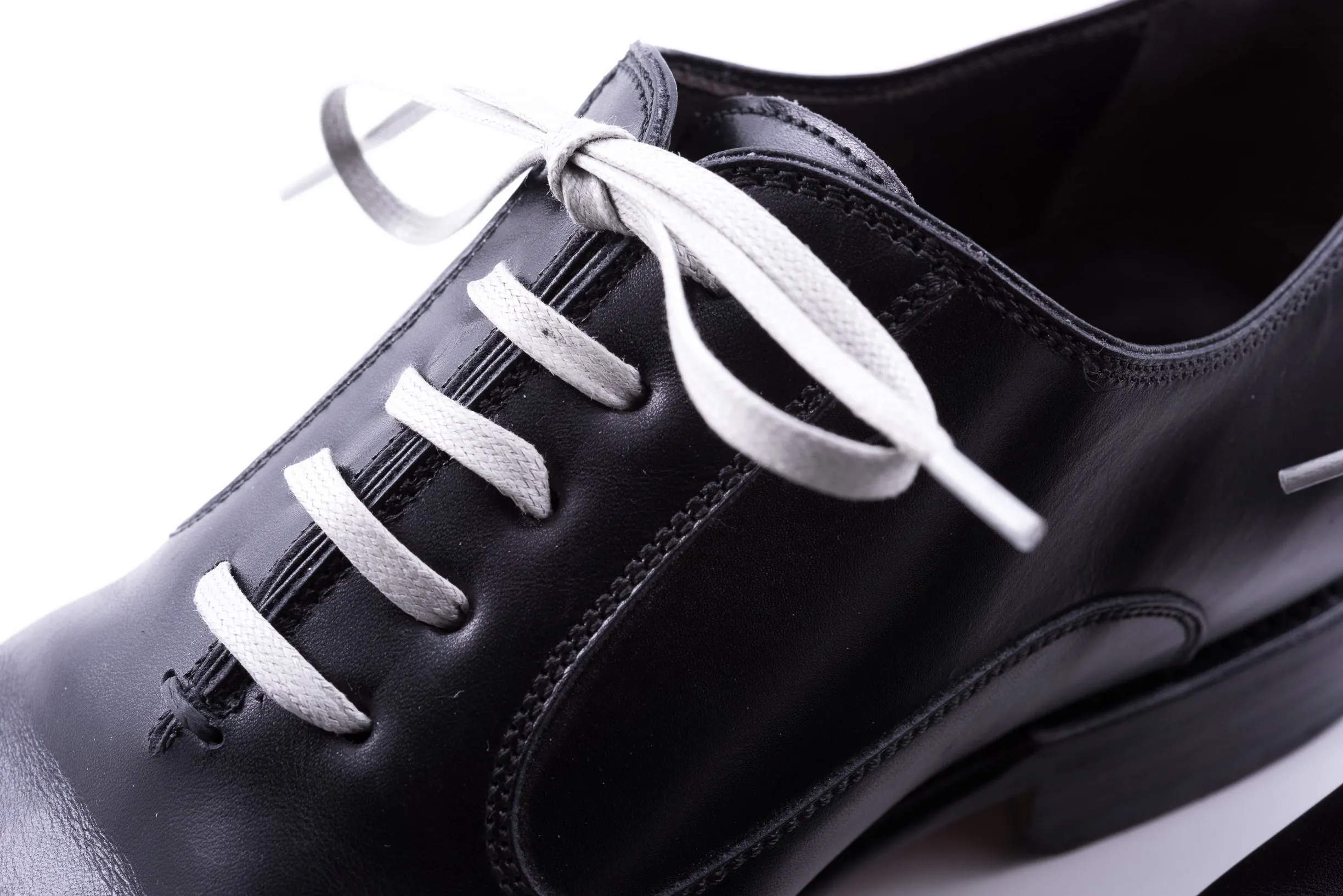 Flat Light Gray Waxed Cotton Shoelaces
