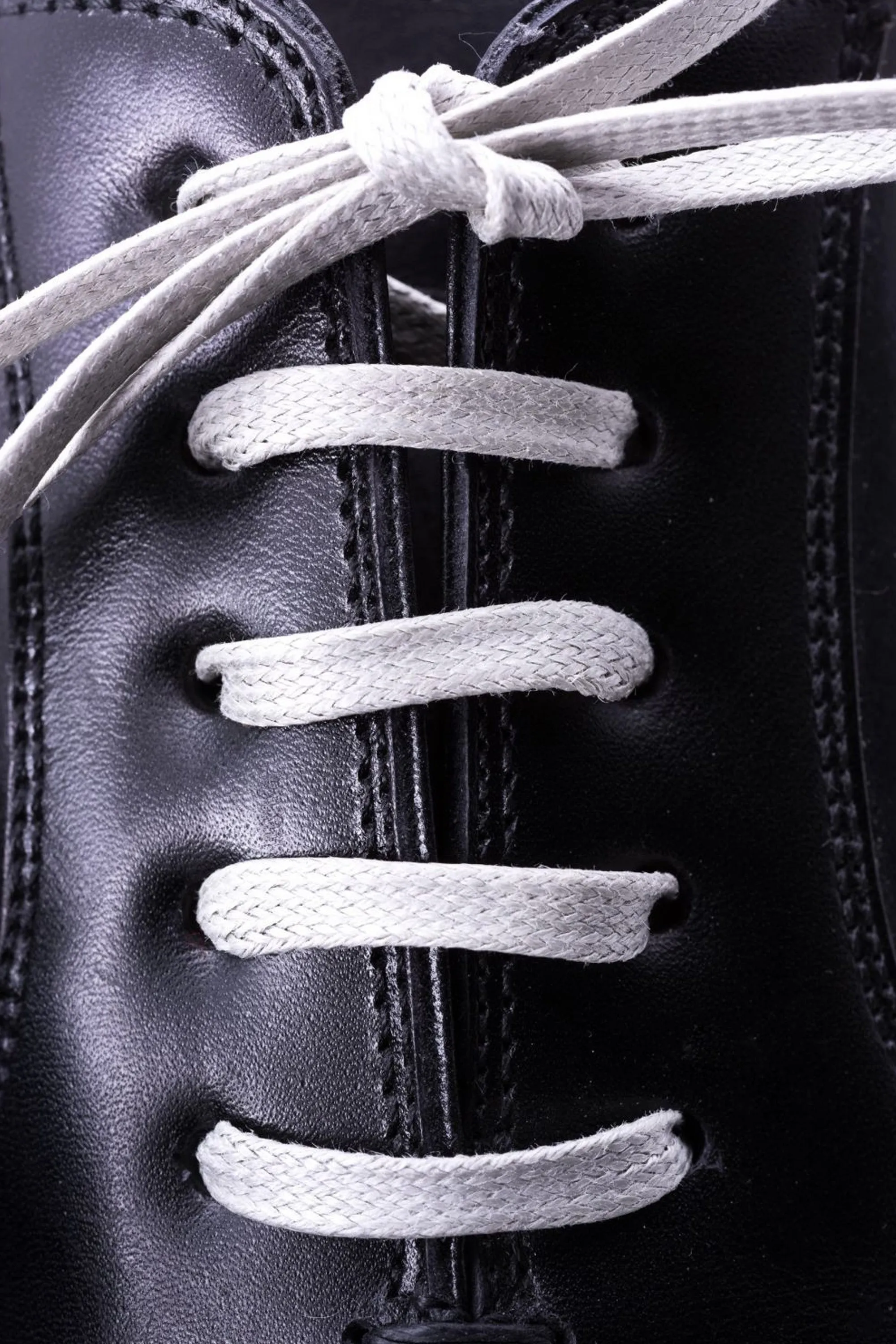 Flat Light Gray Waxed Cotton Shoelaces