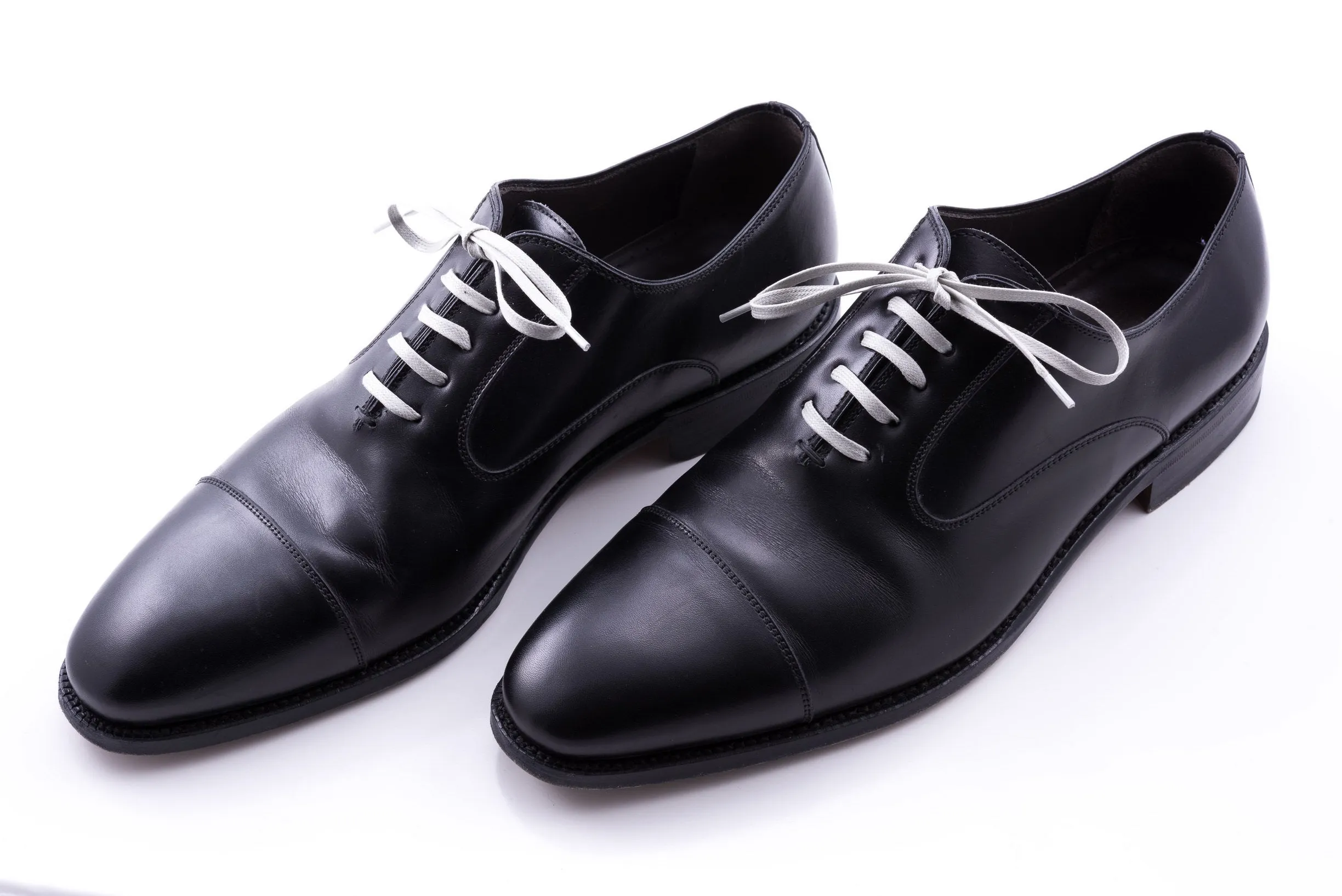 Flat Light Gray Waxed Cotton Shoelaces