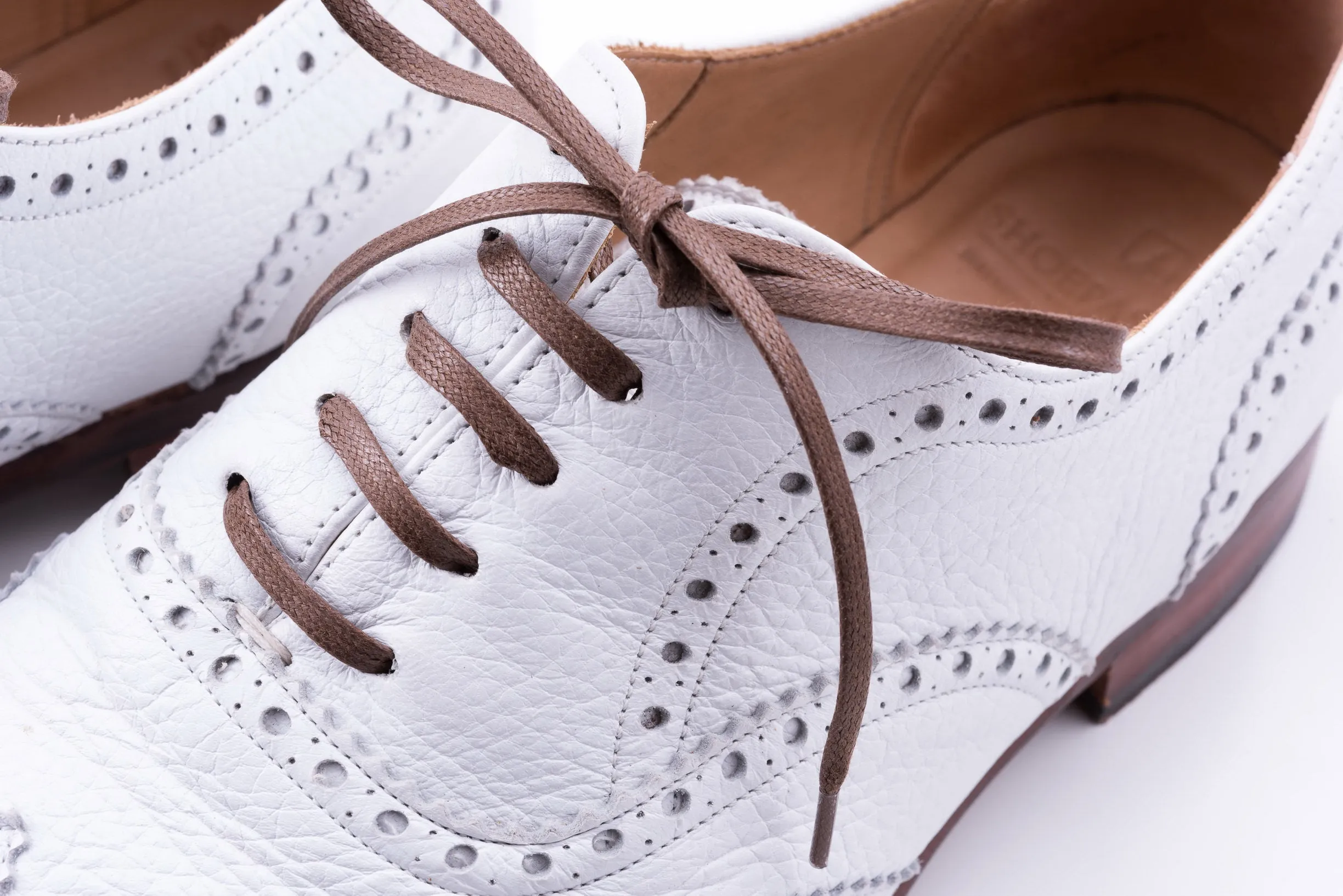 Flat Mid Brown Waxed Cotton Shoelaces