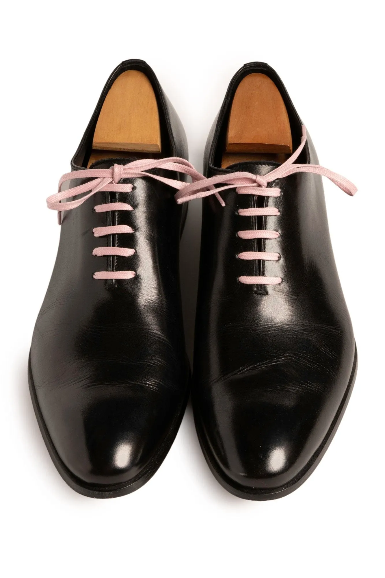 Flat Pale Pink Waxed Cotton Shoelaces