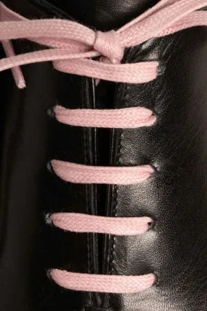 Flat Pale Pink Waxed Cotton Shoelaces