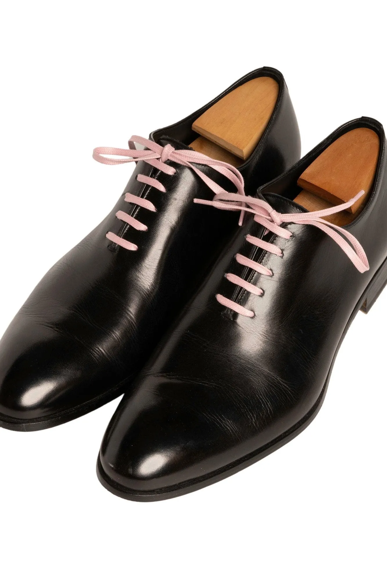 Flat Pale Pink Waxed Cotton Shoelaces