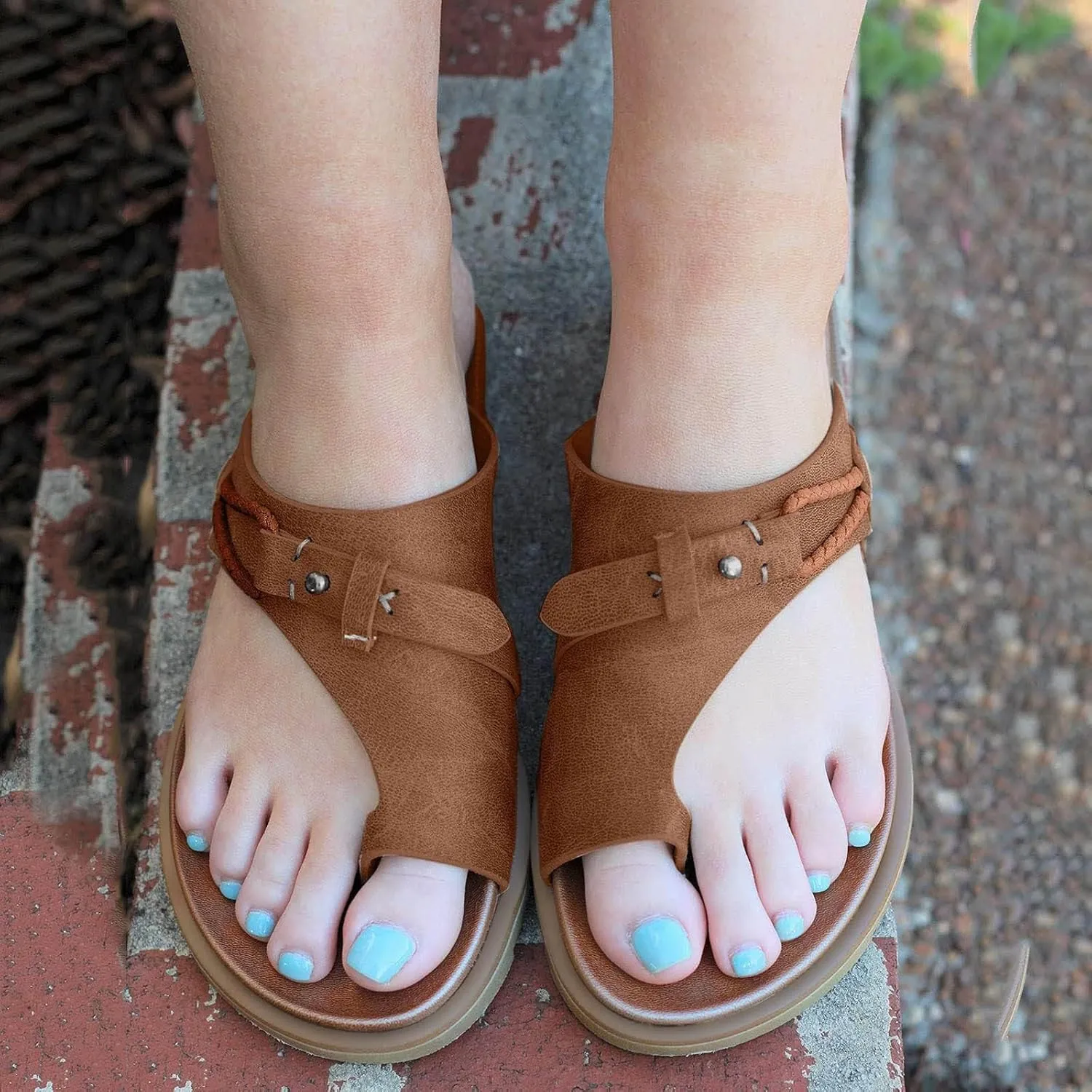 Flat Sandals for Women Comfortable Orthopedic Sandals Flip Flops Dressy Summer Beach Shoes