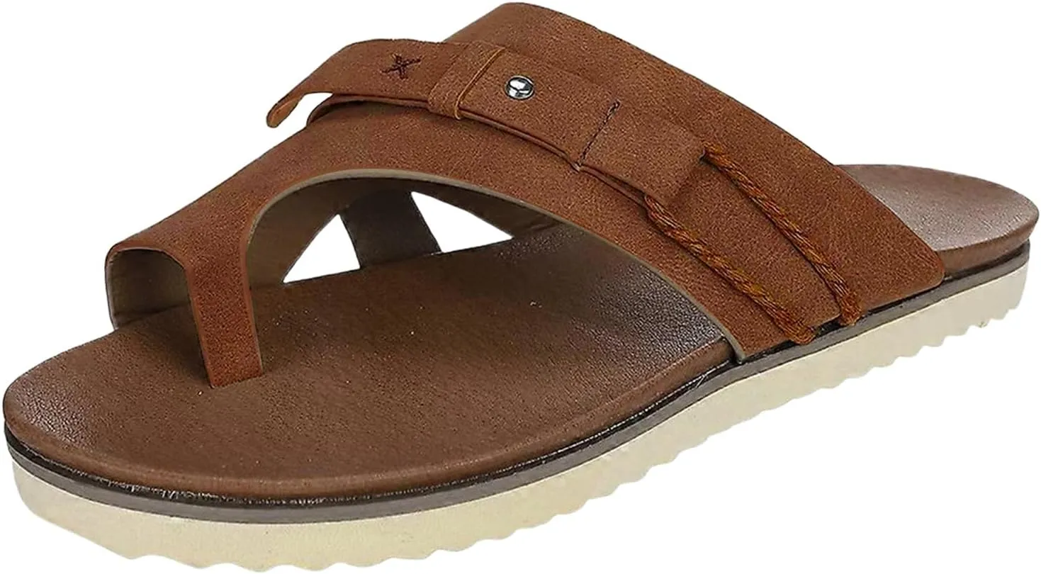 Flat Sandals for Women Comfortable Orthopedic Sandals Flip Flops Dressy Summer Beach Shoes