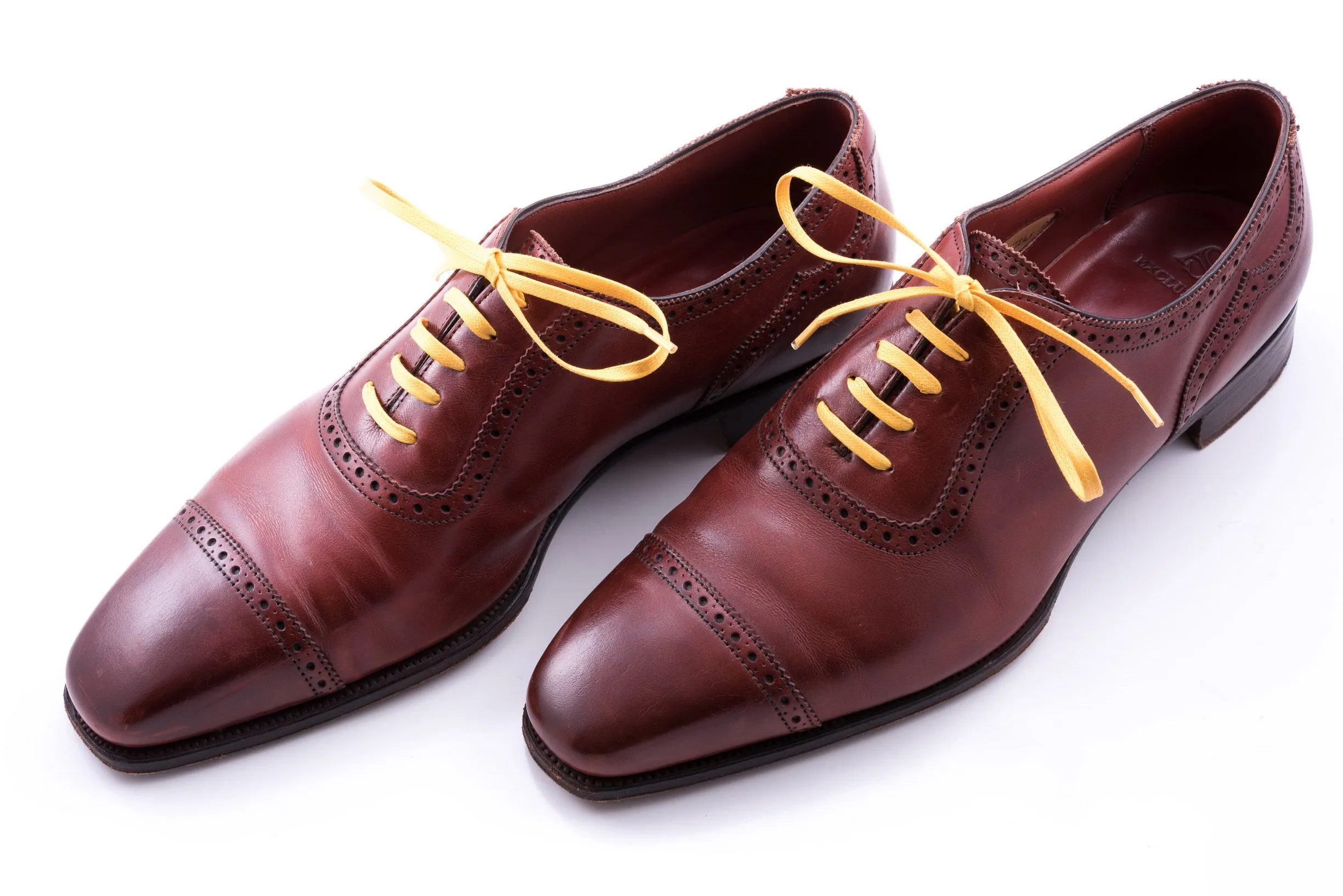 Flat Yellow Waxed Cotton Shoelaces