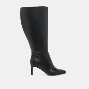 Cold Weather Daily Wear EMMI EXTRA WIDE CALF BOOTS BLACK LEATHER