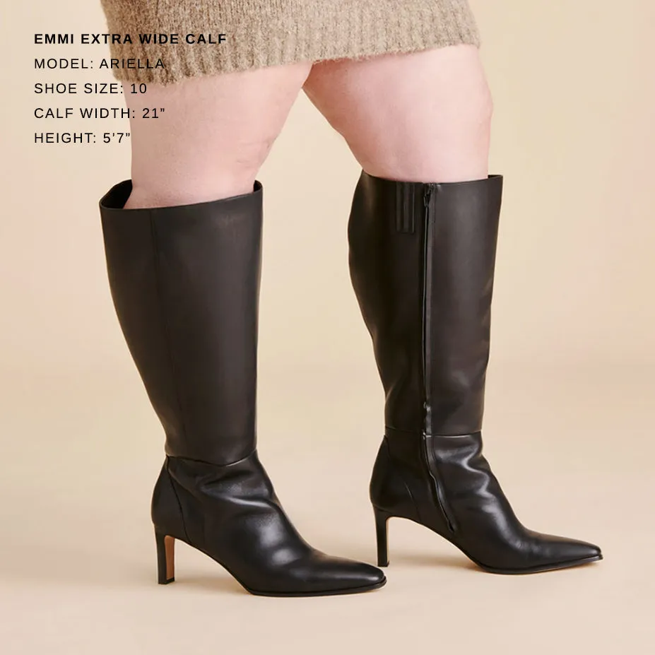 EMMI EXTRA WIDE CALF BOOTS BLACK LEATHER Classic Touch