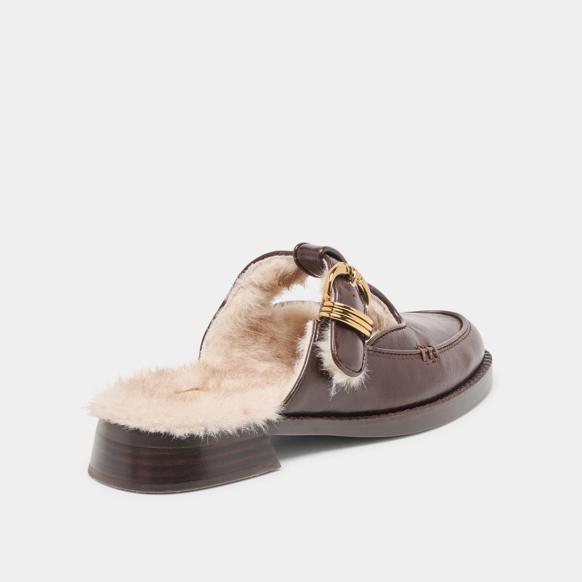 Pollen Glow HARLAH PLUSH FLATS CHOCOLATE LEATHER