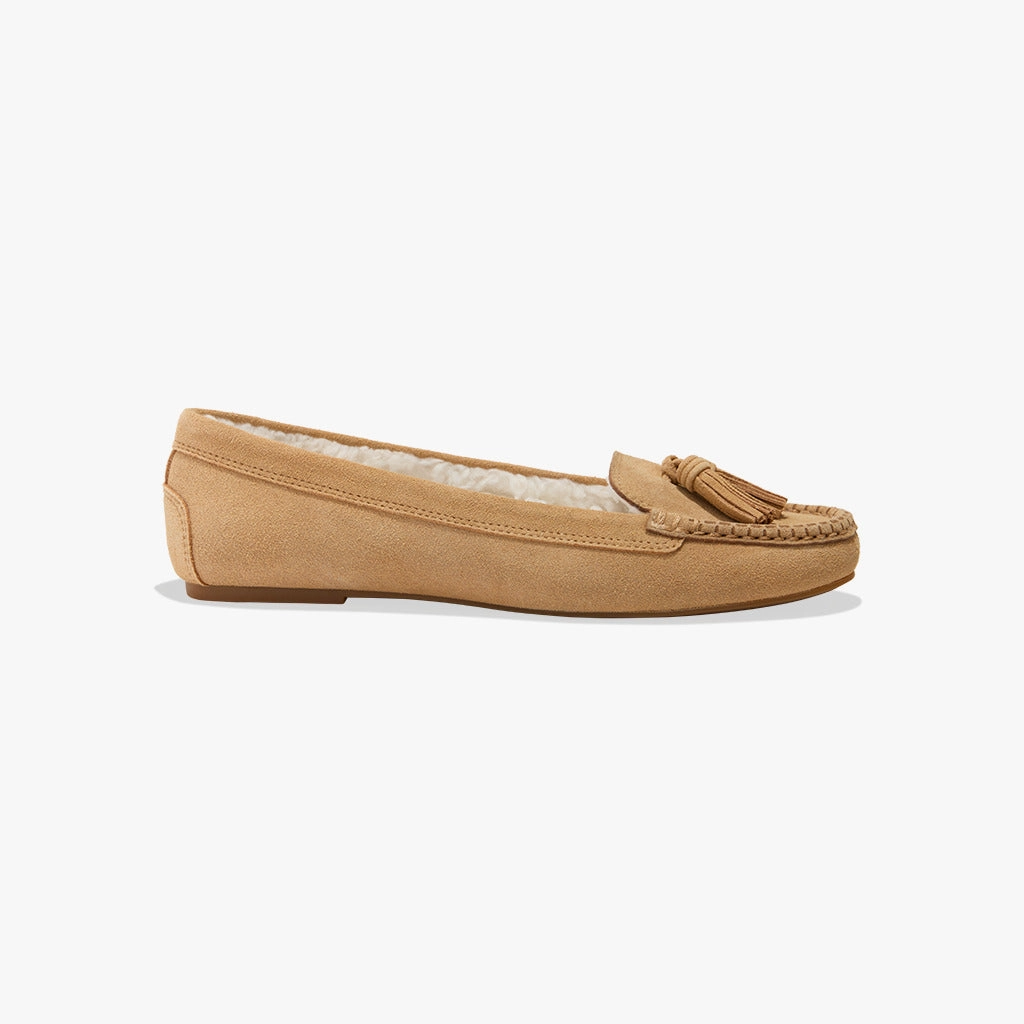 Melnick Suede & Sherpa Tassel Moccasin Chic Sole