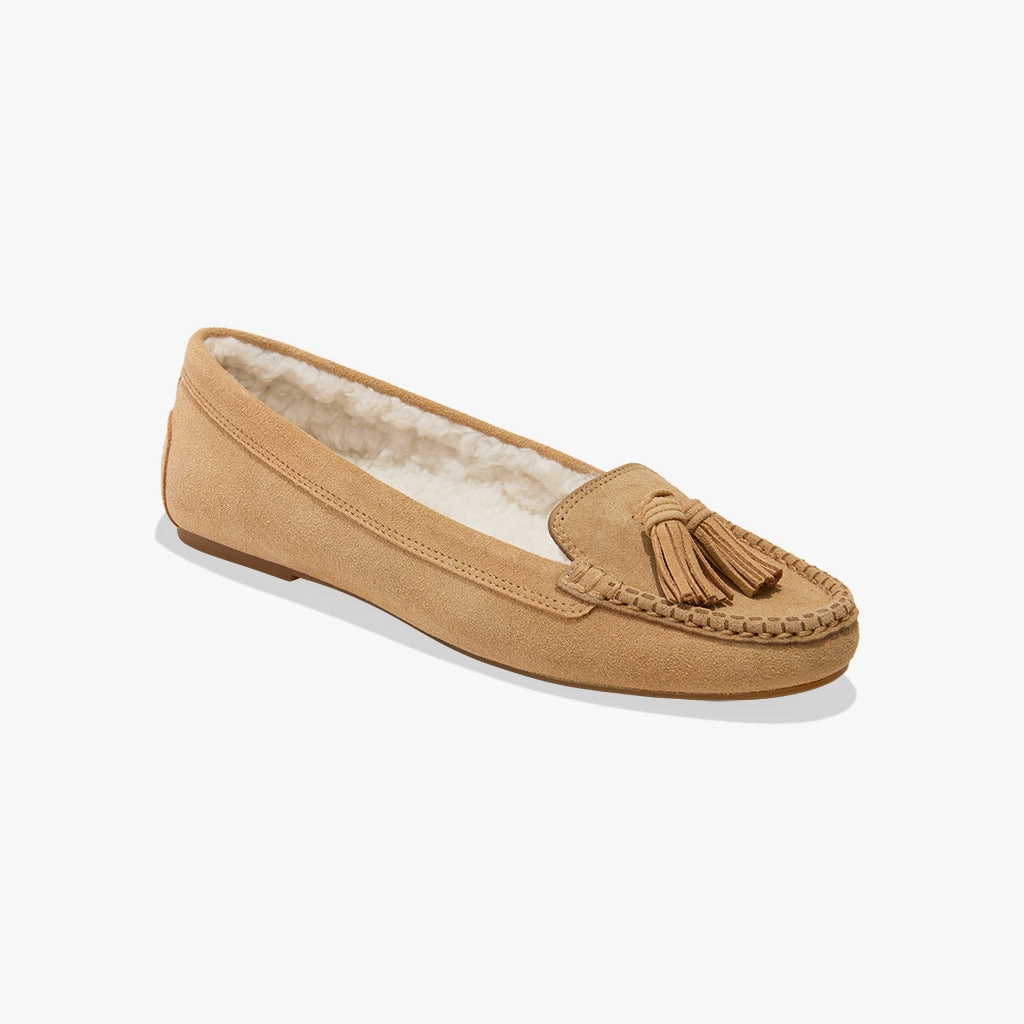 Stylish Basic Footwear Stylish Sole Melnick Suede & Sherpa Tassel Moccasin