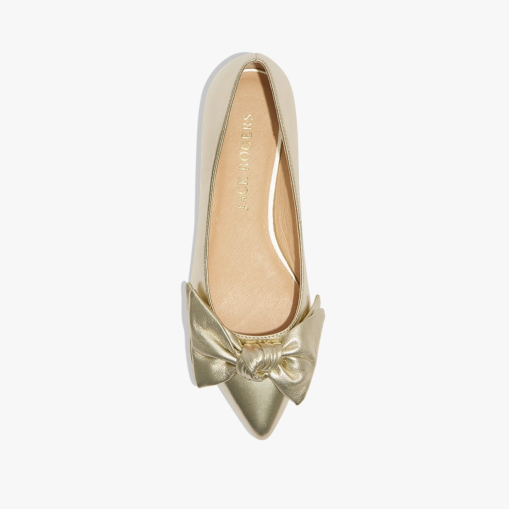 Debra Leather Bow Ballet Flat Moon Walk