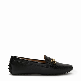 Vend?me Marie black calfskin patent leather moccasins Supportive Heel Counter Grippy Tread Pattern
