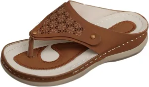 Flip Flops for Women Memory Foam Comfortable Dressy Arch Support Orthopedic Slippers Cushion Footbed Platform Sandals Summer Vintage Slip On Orthotic Thong Flip Flops