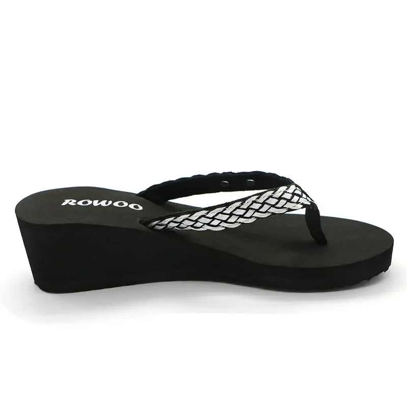 Flip Flops for Women Ribbon Platform Wedge Comfort Thong Sandal