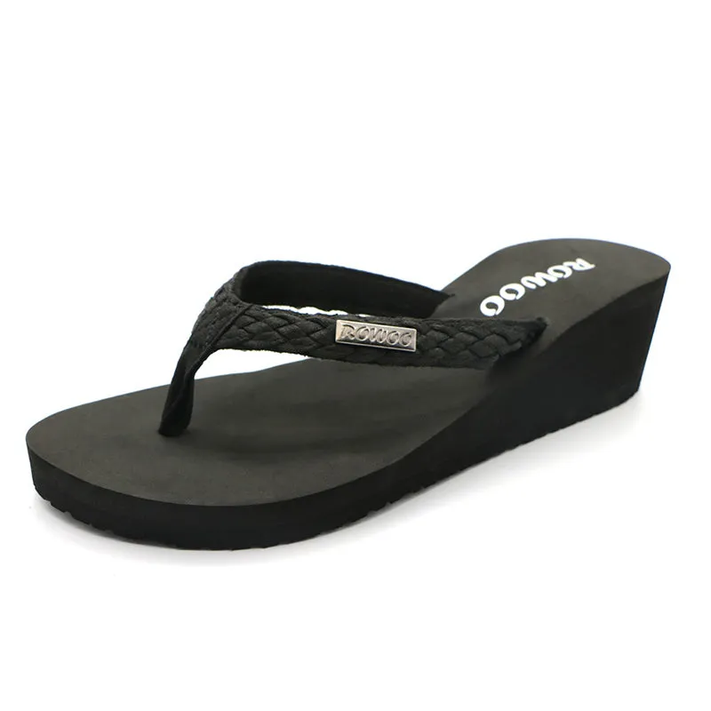 Flip Flops for Women Ribbon Platform Wedge Comfort Thong Sandal
