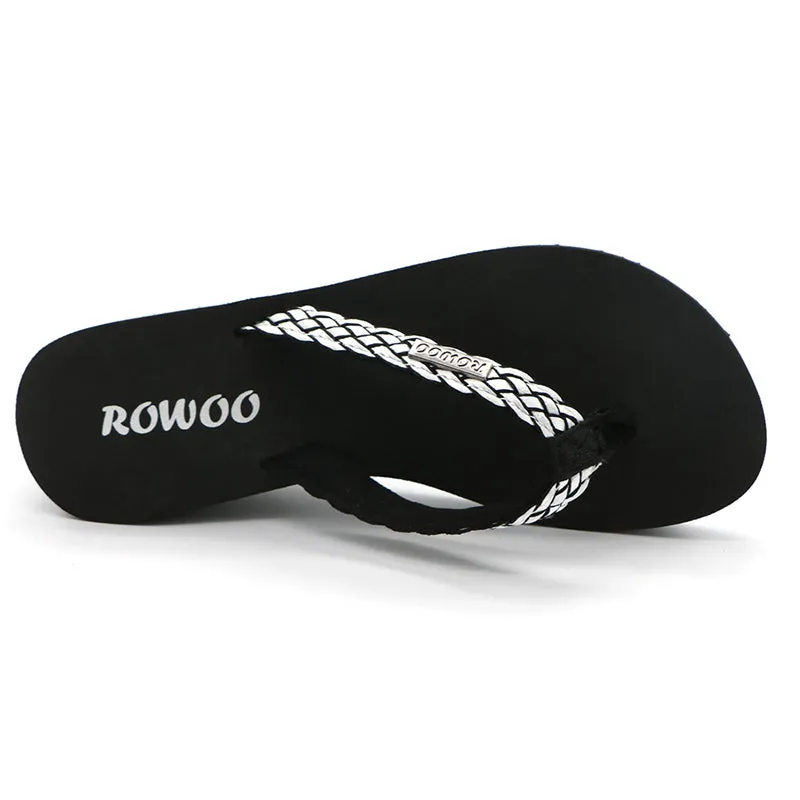 Flip Flops for Women Ribbon Platform Wedge Comfort Thong Sandal