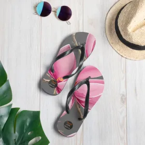 Flirty Pink Magnolias Rubber Sole Flip Flops