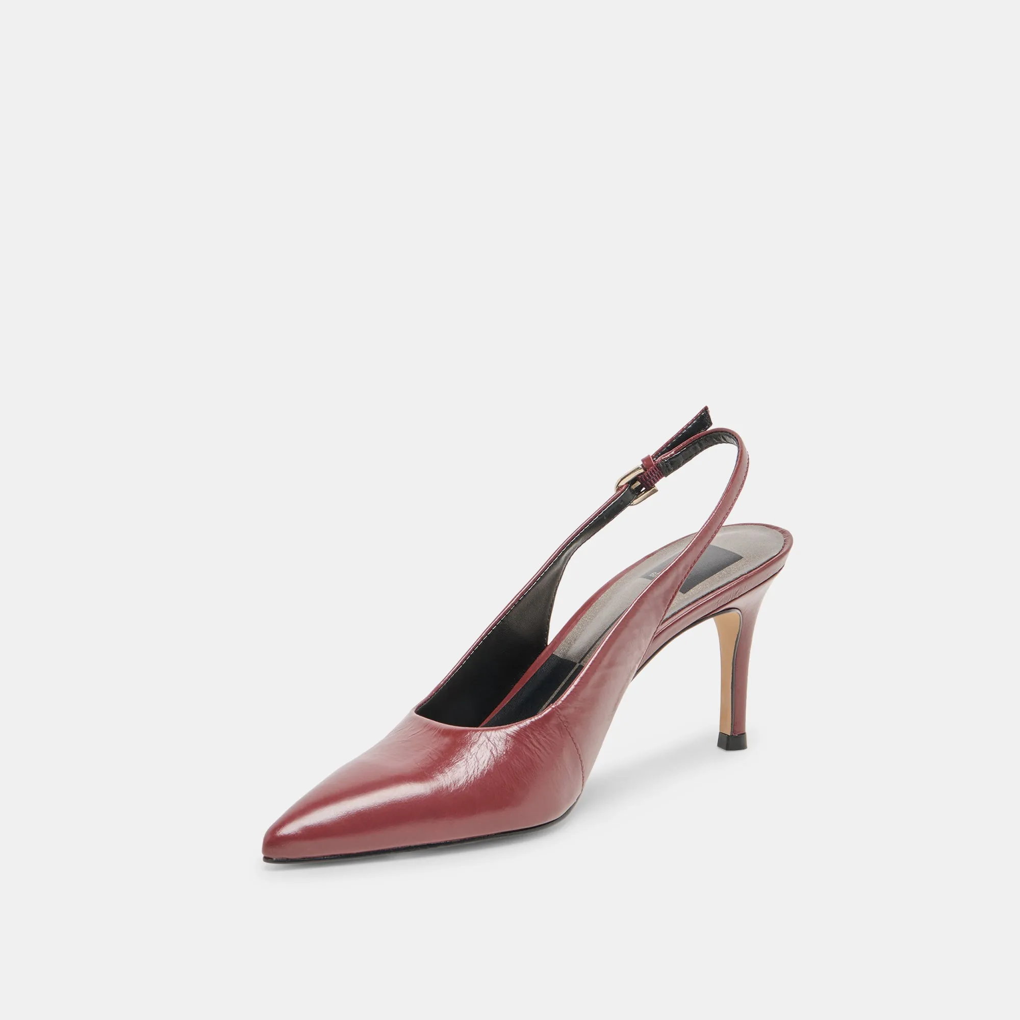 ELASI HEELS OXBLOOD CRINKLE PATENT Foot Hug Candle Dinner