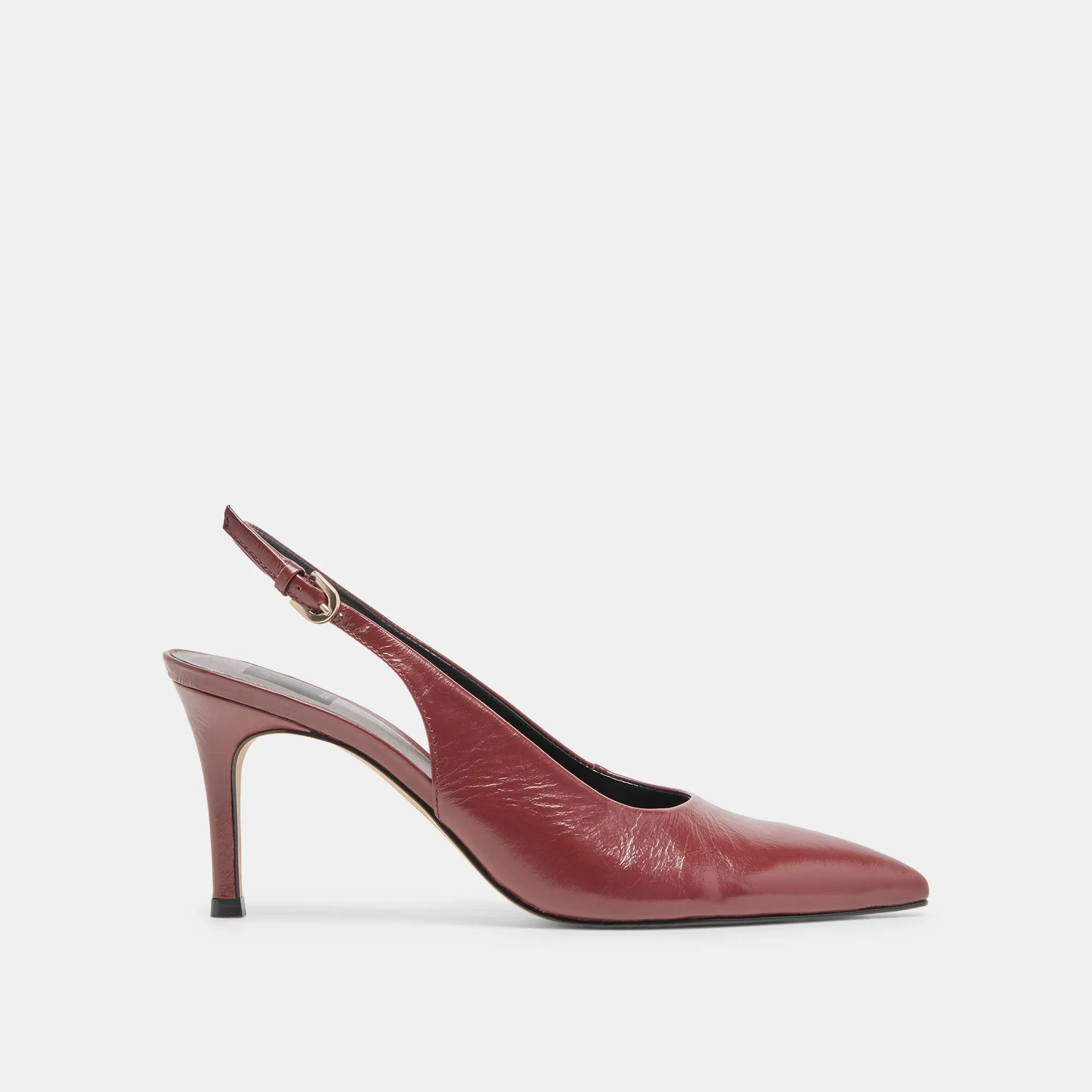 Luxury Fit Comfortable Dress Shoes ELASI HEELS OXBLOOD CRINKLE PATENT