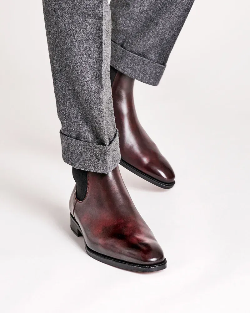 Museum Oxblood Leather Chelsea Boot Cold Proof Comfort Lining Daily Walks