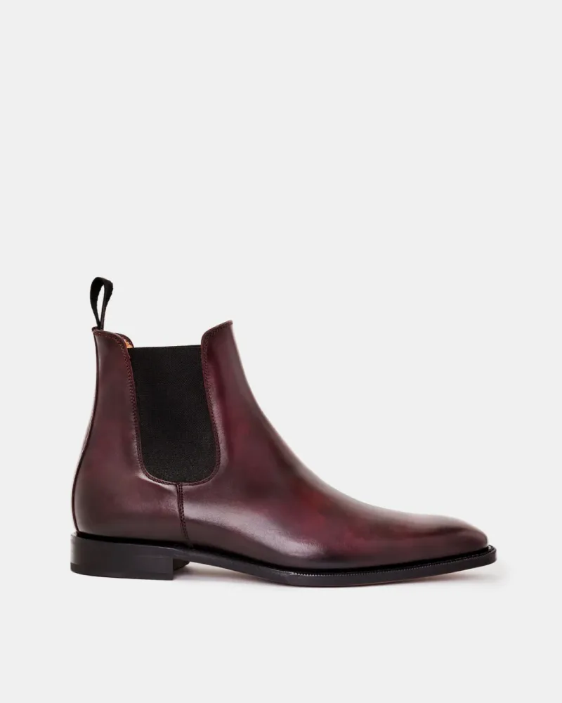 Multi Surface Padded Interior Nature Lover Museum Oxblood Leather Chelsea Boot