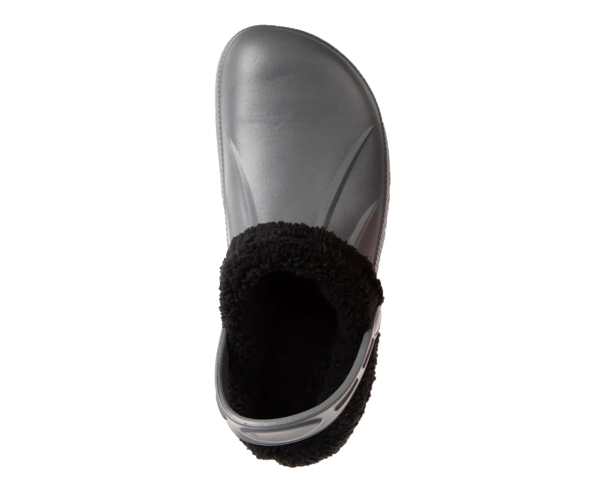 FOAMWALK Men's Comfy, Soft and Furry Solid Clogs with Sherpa Lining - Warm Light Fluffy Clogs for Men