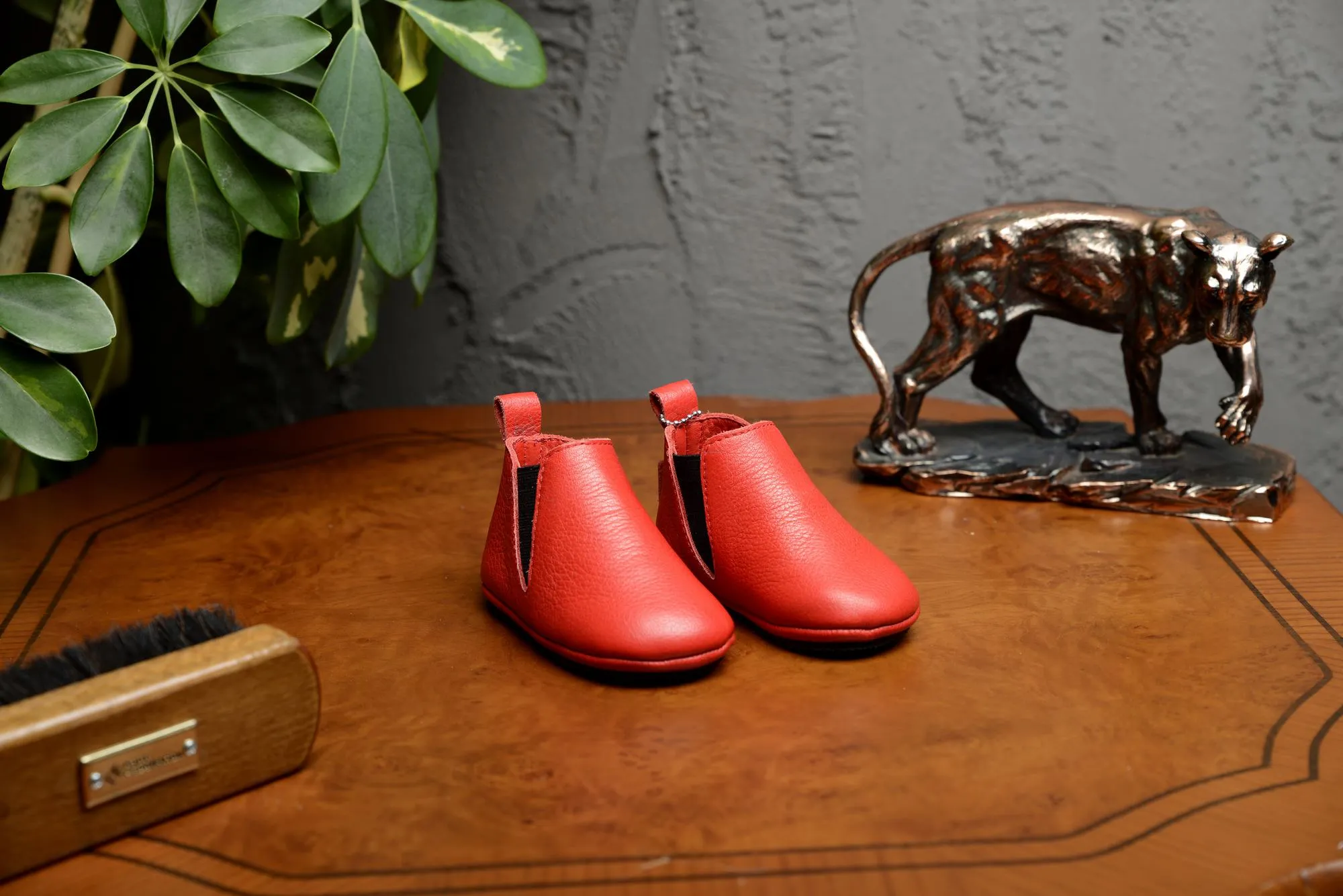 FOOT FEDERATION BABIES' LEATHER SHOE RED