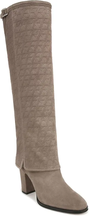 Franco Sarto Womens Informa West Tall Heeled Boot Grey Suede 7.5 M