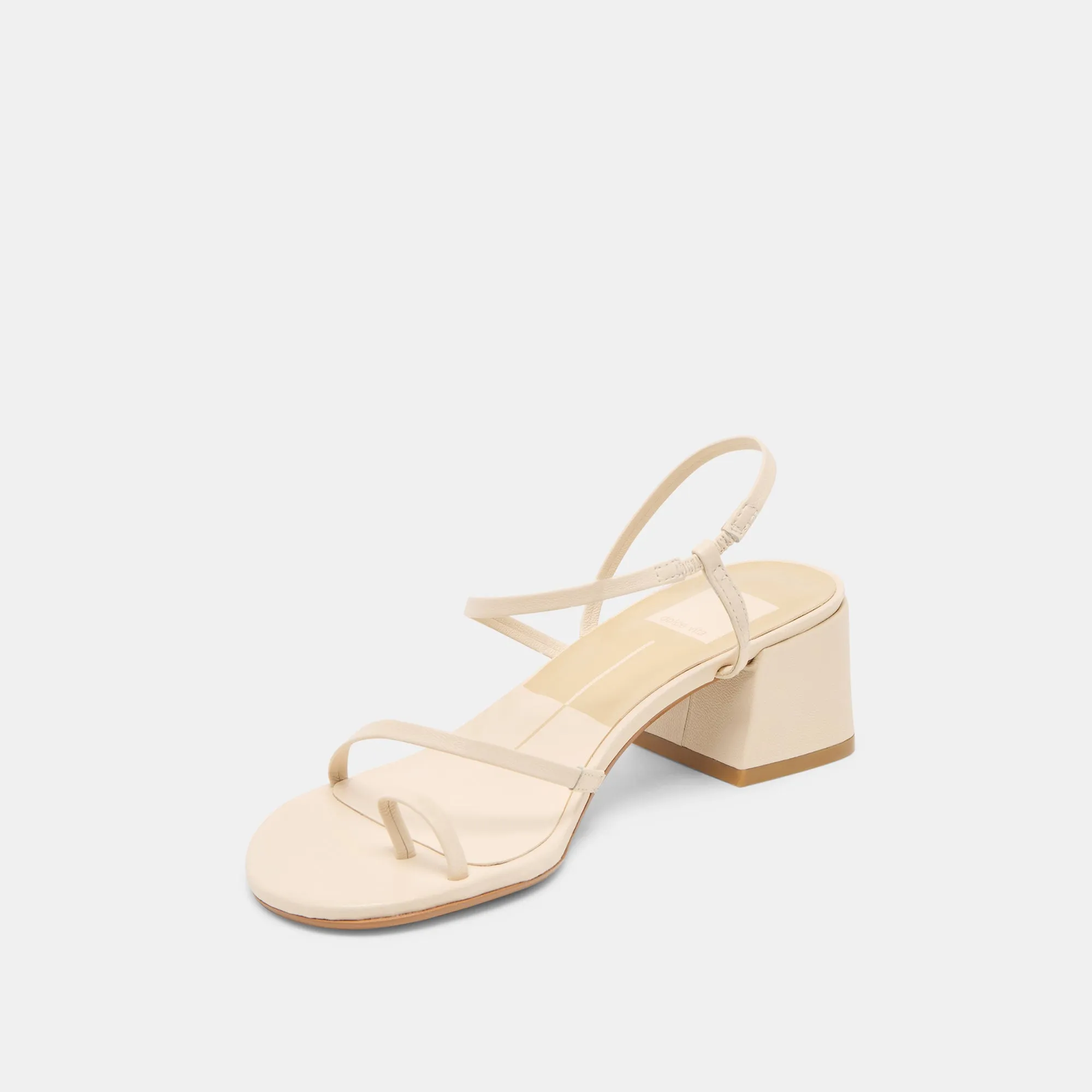 Buckle Loop TRINI HEELS CREME LEATHER