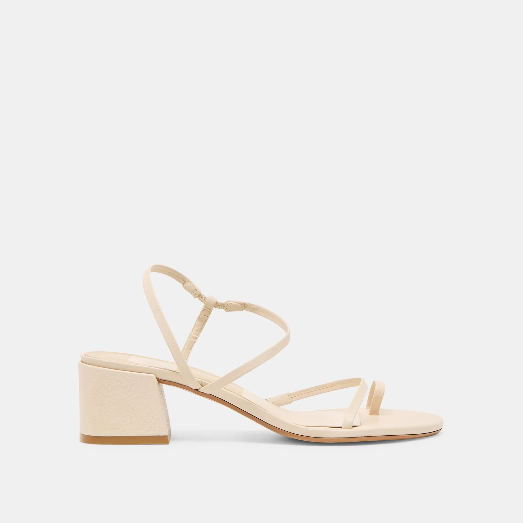 Cutout Style TRINI HEELS CREME LEATHER