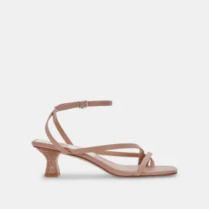 Strappy Design BAYLOR HEELS CAFE LEATHER - re:vita