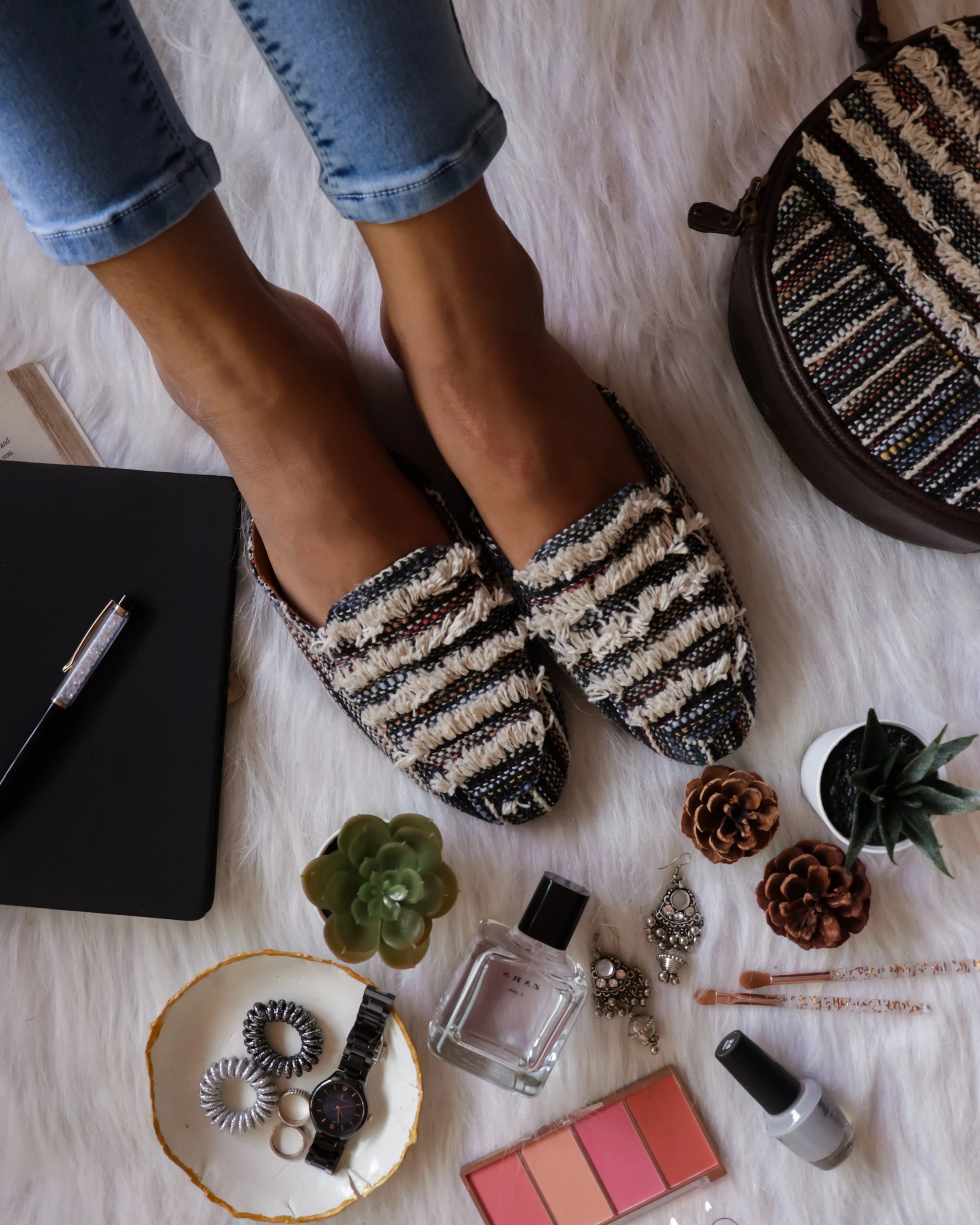 Frosted Snowflakes Slip Ons
