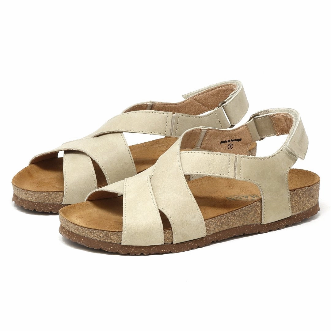 Women's Hannah Leather Sandal - Wide summer shoes Minimal Bulk