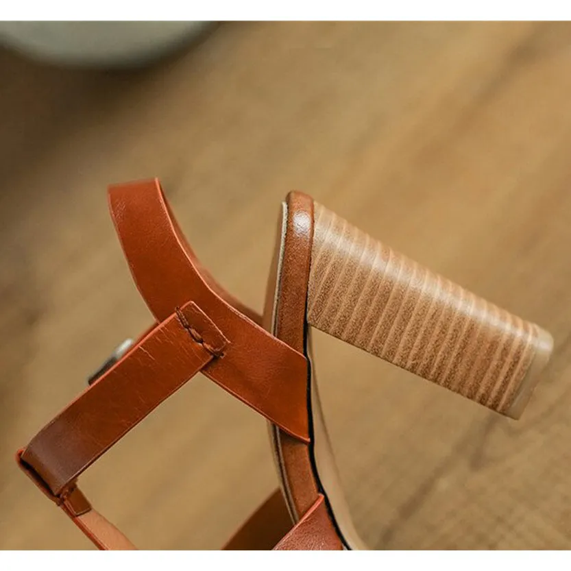 Funki Buys | Shoes | Women's Leather Chunky Platform Sandals