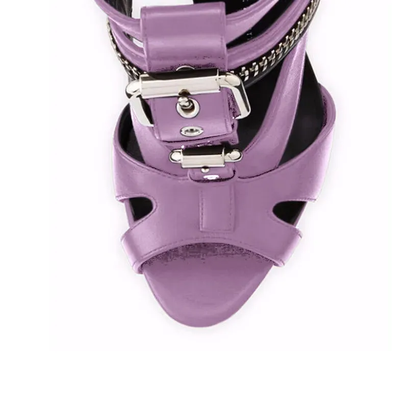 Funki Buys | Shoes | Women's Strappy Zipper Stiletto Sandals
